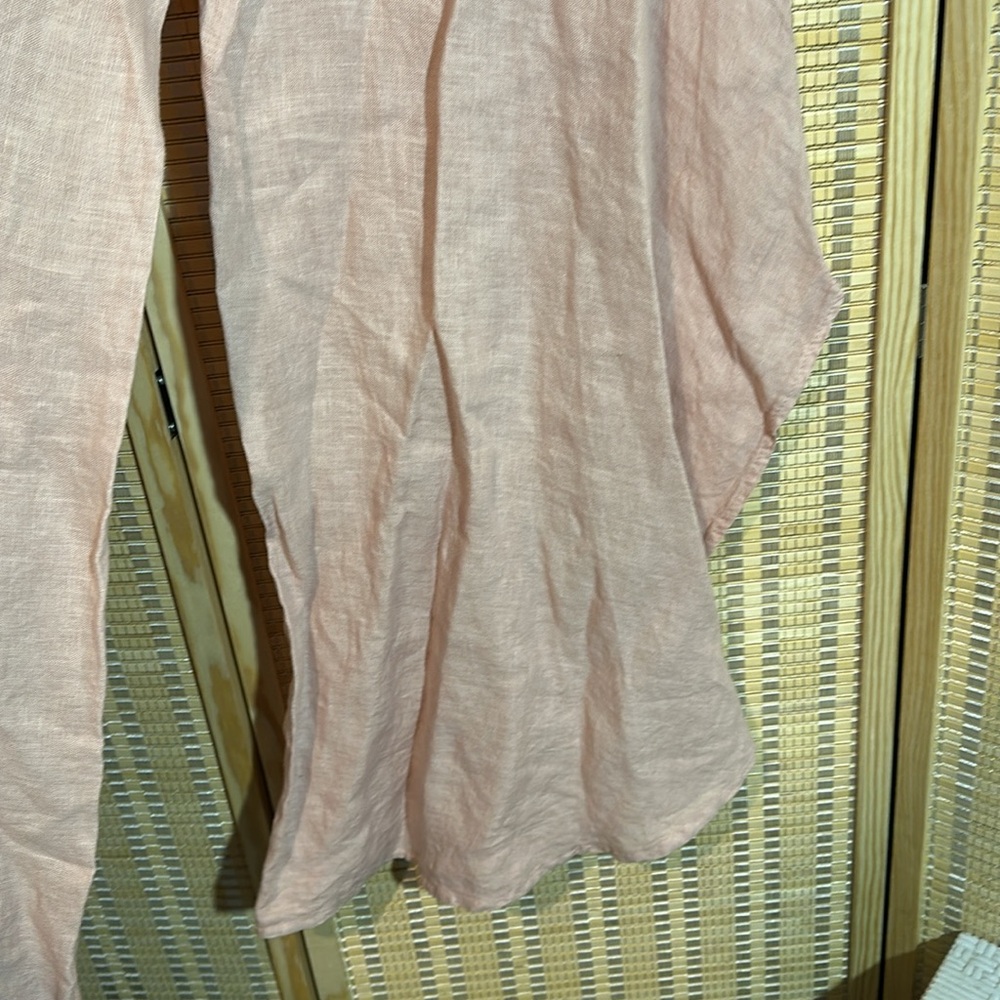 Suzy D London Light Pink Linen Sahara Ultra Wide Leg Culotte Pants Med NWT - Picture 11 of 16